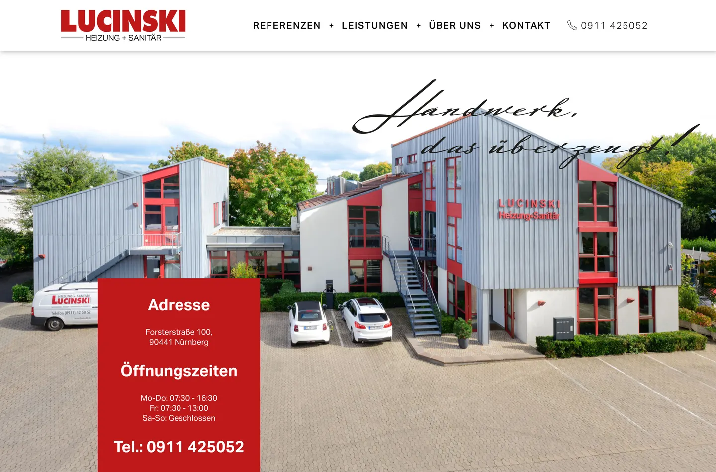 Vorschau der Website Lucinski Heizung + Sanitär